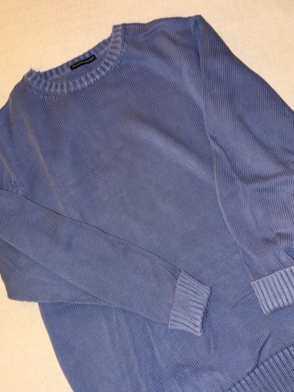 Brandy Melville Blue Oversized Crewneck Knit Sweater